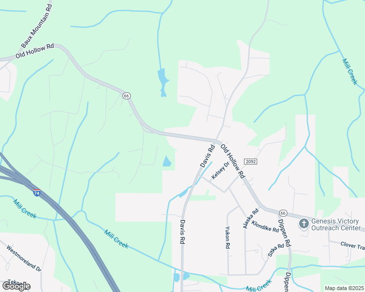 map of restaurants, bars, coffee shops, grocery stores, and more near 1660 Old Hollow Road in Winston-Salem