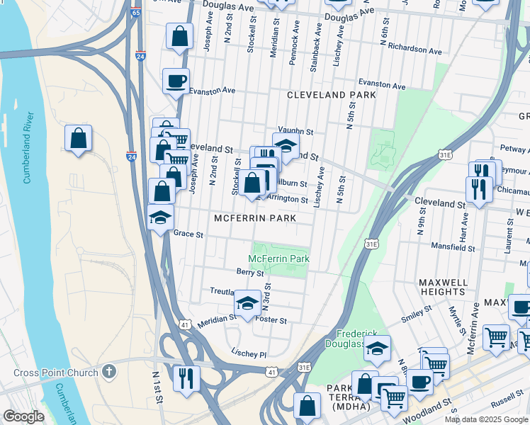 map of restaurants, bars, coffee shops, grocery stores, and more near 310 Arrington Street in Nashville