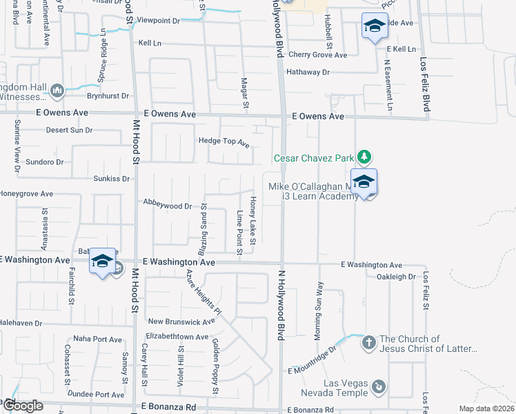 map of restaurants, bars, coffee shops, grocery stores, and more near 1330 Honey Lake Street in Las Vegas