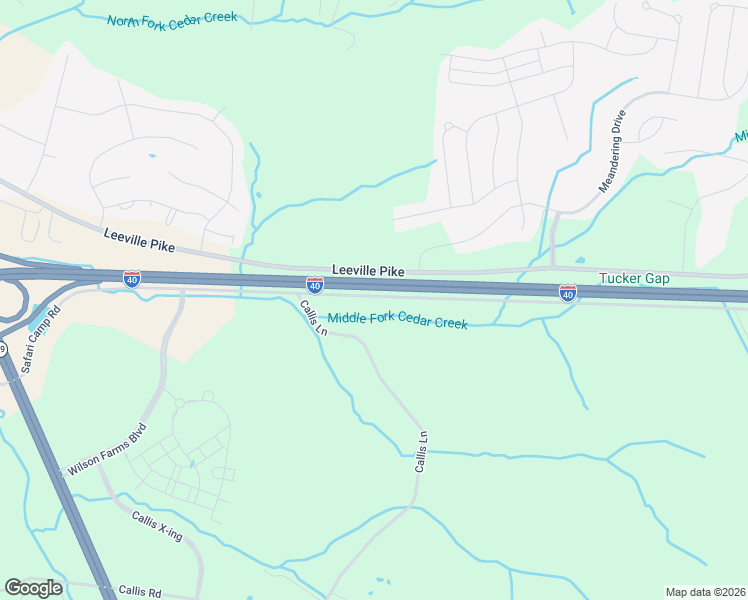 map of restaurants, bars, coffee shops, grocery stores, and more near Interstate 40 in Lebanon
