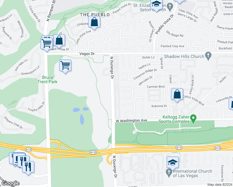 map of restaurants, bars, coffee shops, grocery stores, and more near 1212 Nevada Sky Street in Las Vegas