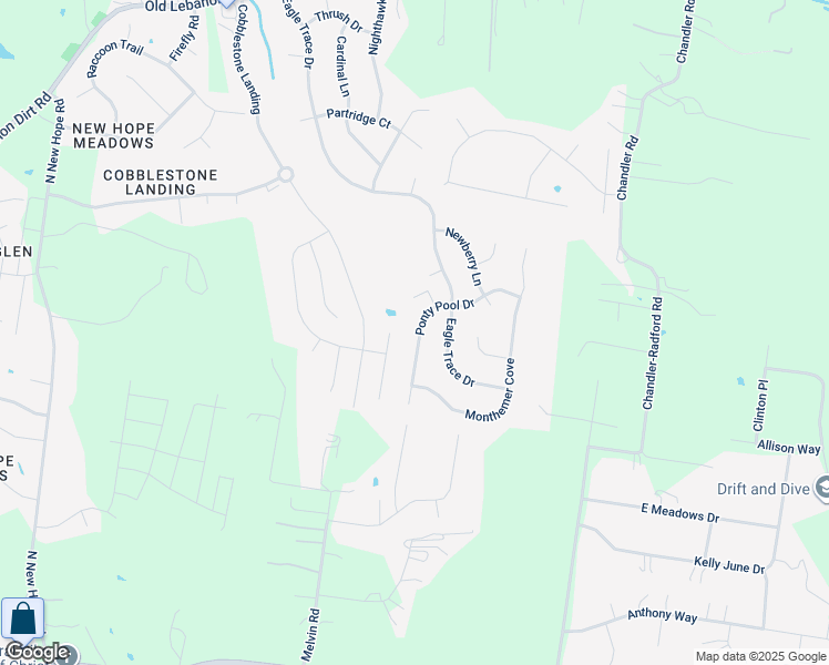 map of restaurants, bars, coffee shops, grocery stores, and more near 2130 Ponty Pool Drive in Mount Juliet