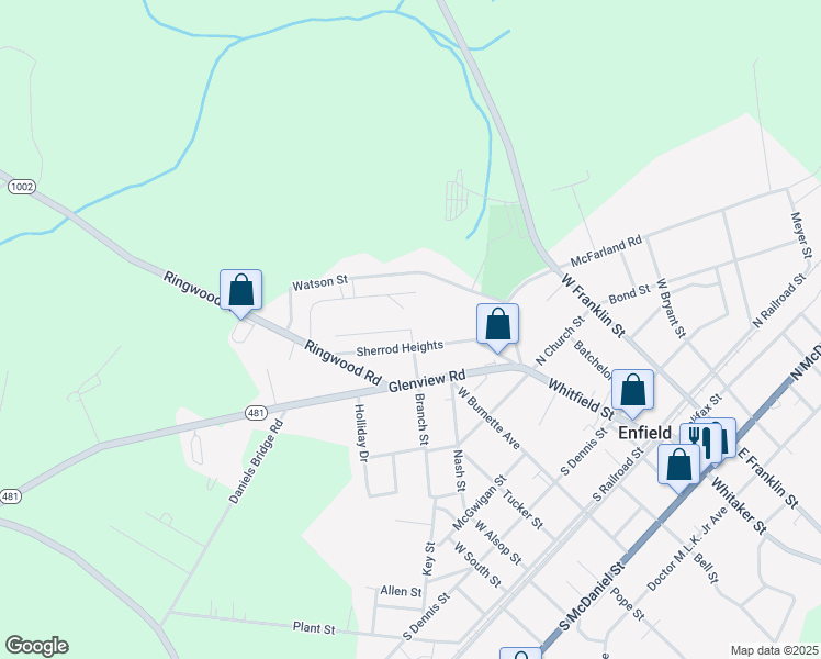 map of restaurants, bars, coffee shops, grocery stores, and more near 699 Branch Street in Enfield