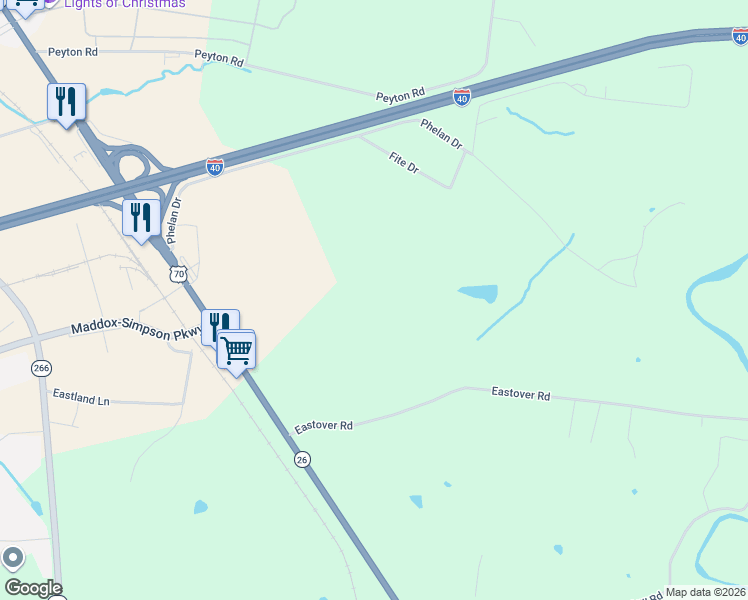 map of restaurants, bars, coffee shops, grocery stores, and more near 291 Eastover Road in Lebanon