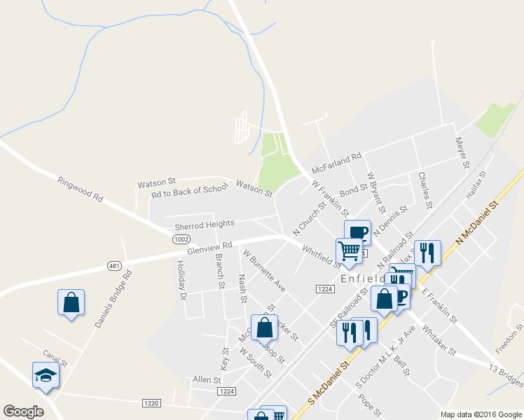 map of restaurants, bars, coffee shops, grocery stores, and more near 110 Sherrod Heights in Enfield