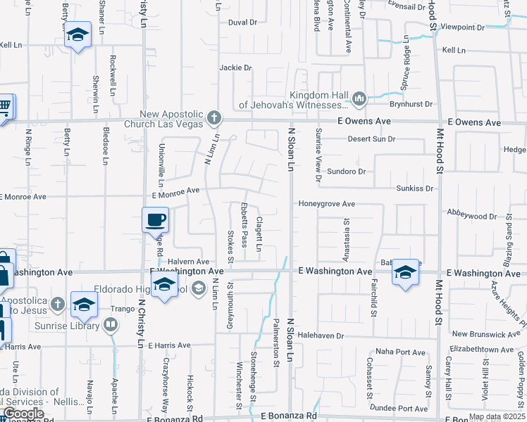 map of restaurants, bars, coffee shops, grocery stores, and more near 5844 Killala Court in Las Vegas
