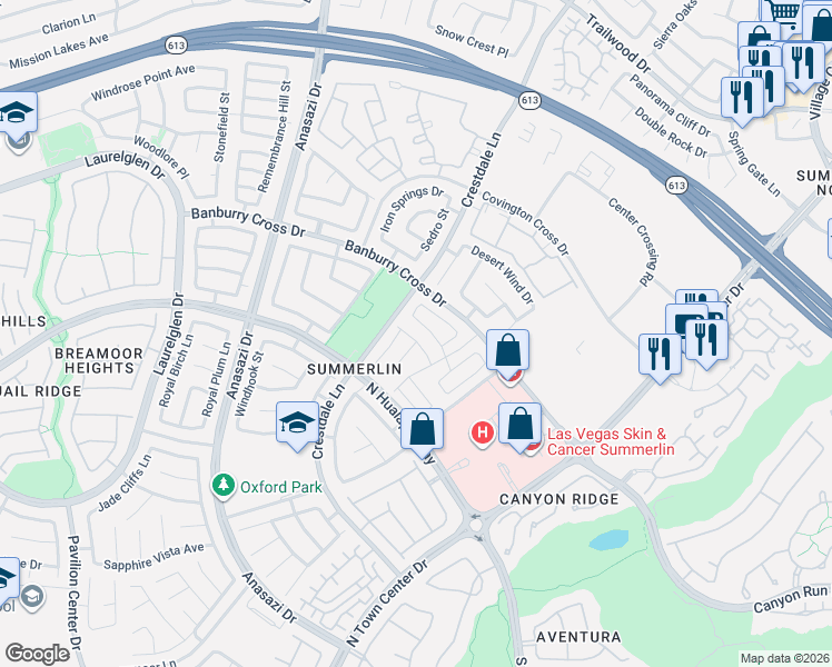 map of restaurants, bars, coffee shops, grocery stores, and more near 10328 Neopolitan Place in Las Vegas