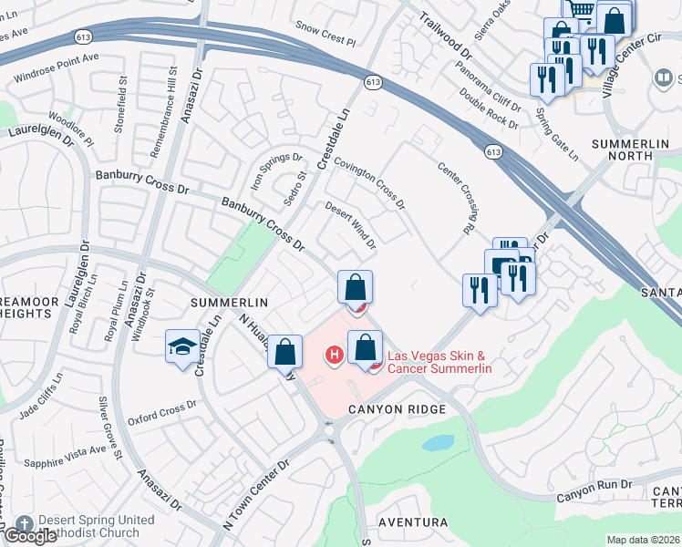 map of restaurants, bars, coffee shops, grocery stores, and more near in Las Vegas