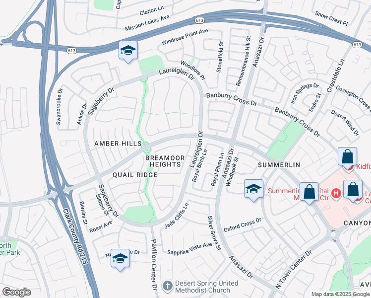 map of restaurants, bars, coffee shops, grocery stores, and more near 10717 Elm Ridge Avenue in Las Vegas