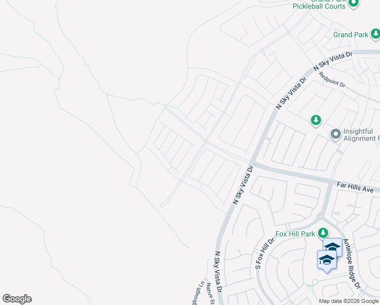 map of restaurants, bars, coffee shops, grocery stores, and more near 124 Silver Run Lane in Las Vegas