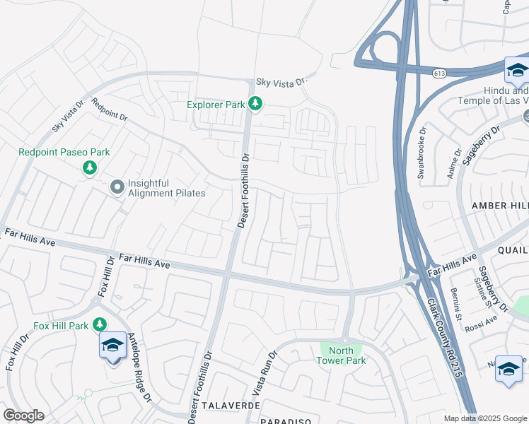 map of restaurants, bars, coffee shops, grocery stores, and more near 365 Robledo Street in Las Vegas