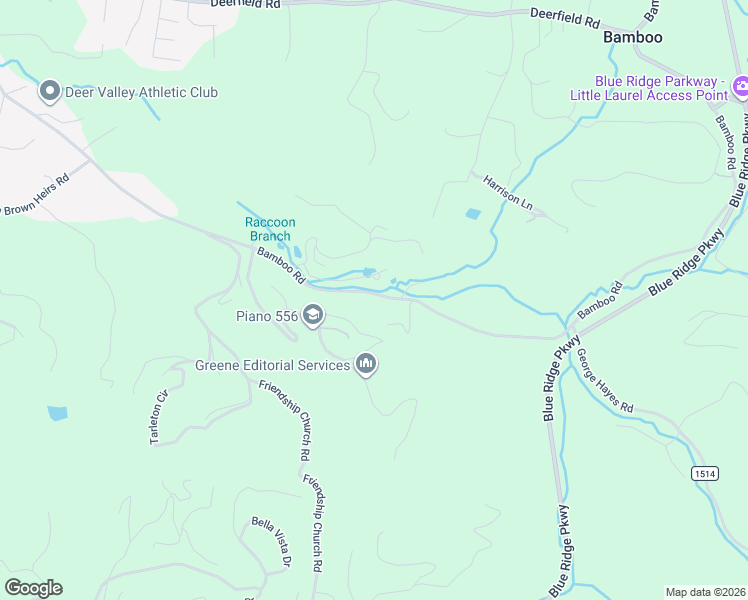map of restaurants, bars, coffee shops, grocery stores, and more near 1522 Bamboo Road in Boone
