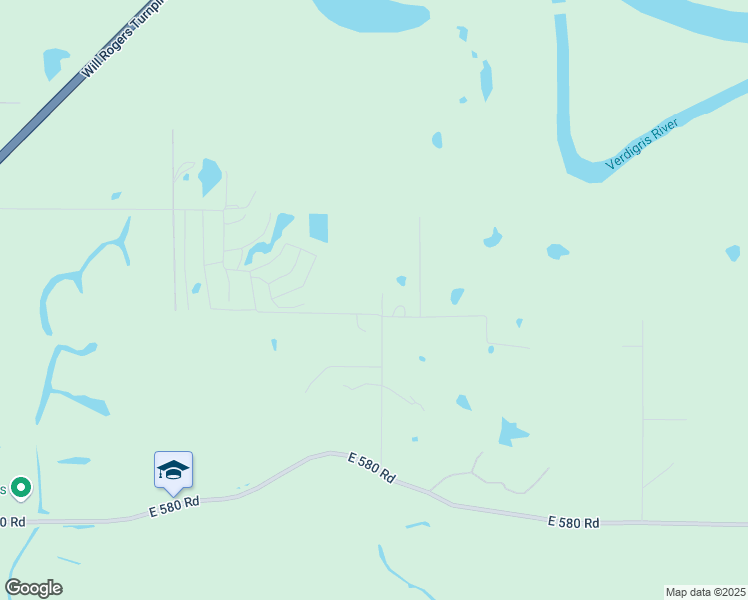 map of restaurants, bars, coffee shops, grocery stores, and more near 6995 East 576 Road in Catoosa