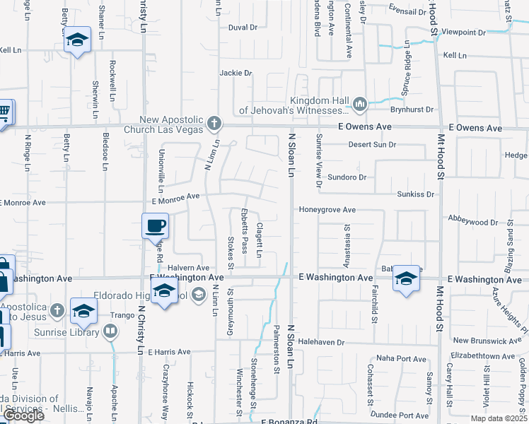 map of restaurants, bars, coffee shops, grocery stores, and more near 5844 Killala Court in Las Vegas