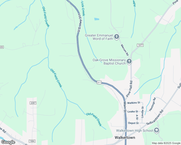 map of restaurants, bars, coffee shops, grocery stores, and more near 5671 Walnut Cove Road in Walkertown