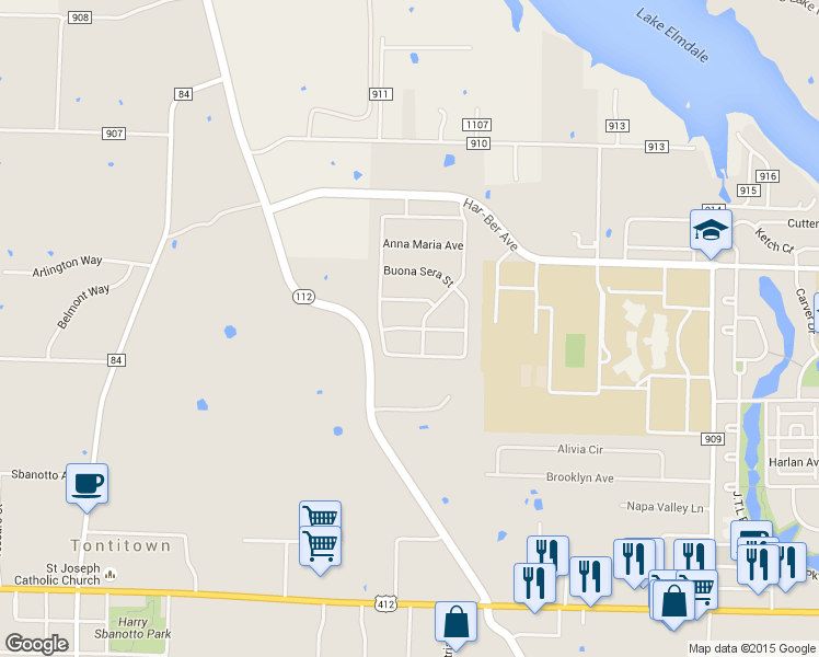 map of restaurants, bars, coffee shops, grocery stores, and more near 8281 San Marco Avenue in Springdale