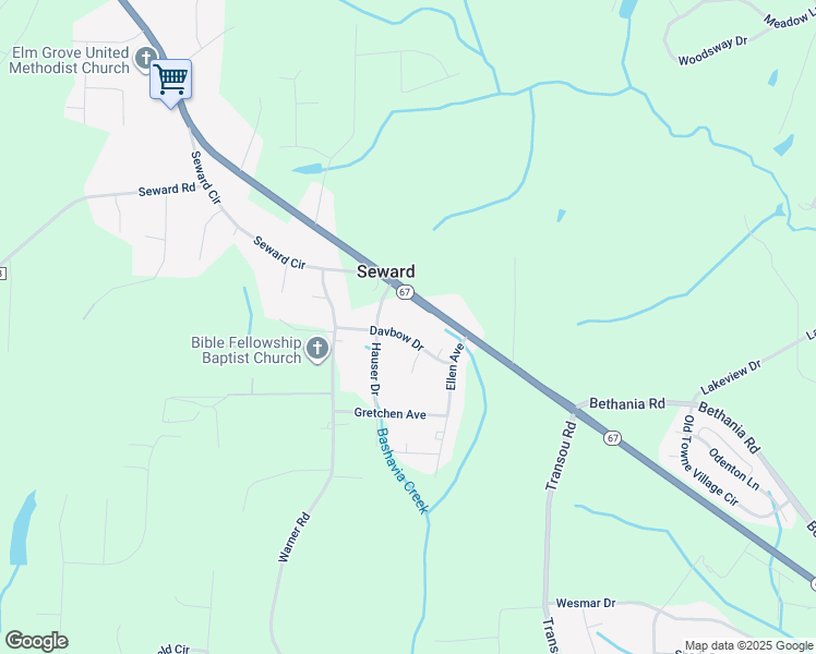 map of restaurants, bars, coffee shops, grocery stores, and more near 4165 Davbow Dr in Pfafftown