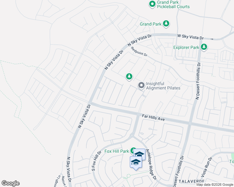 map of restaurants, bars, coffee shops, grocery stores, and more near 12350 Far Hills Avenue in Las Vegas