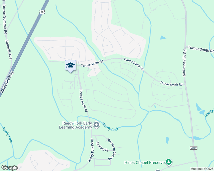 map of restaurants, bars, coffee shops, grocery stores, and more near 3102 Middle Creek Lane in Greensboro