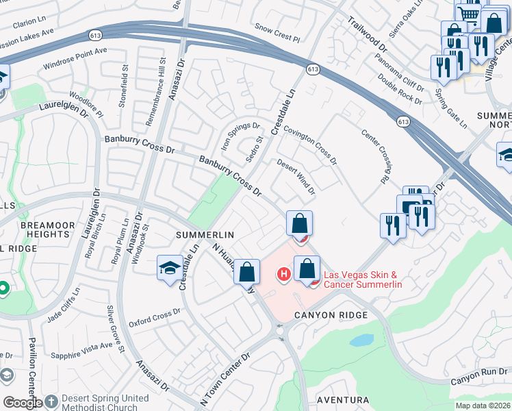 map of restaurants, bars, coffee shops, grocery stores, and more near 10325 Forum Hills Place in Las Vegas