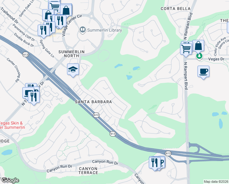 map of restaurants, bars, coffee shops, grocery stores, and more near 9228 Eagle Ridge Drive in Las Vegas