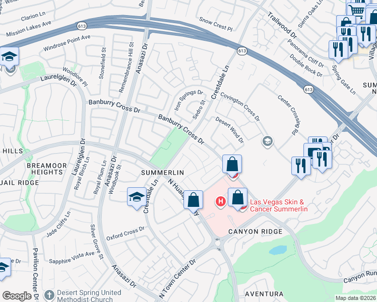 map of restaurants, bars, coffee shops, grocery stores, and more near 10328 Neopolitan Place in Las Vegas