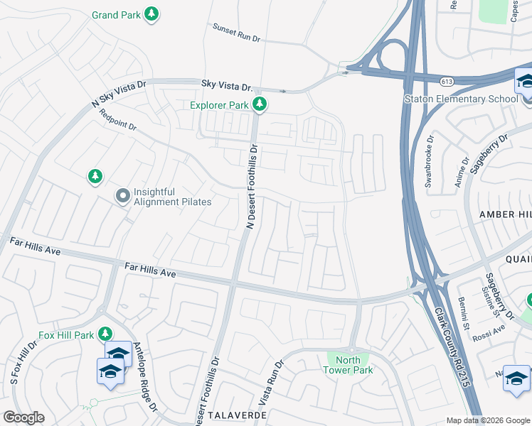 map of restaurants, bars, coffee shops, grocery stores, and more near 365 Robledo Street in Las Vegas