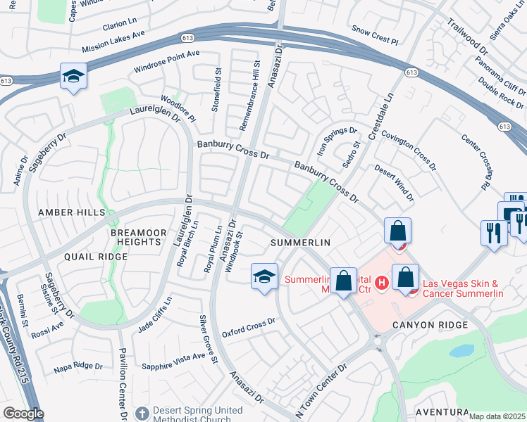 map of restaurants, bars, coffee shops, grocery stores, and more near 10501 Pacific Palisades Avenue in Las Vegas