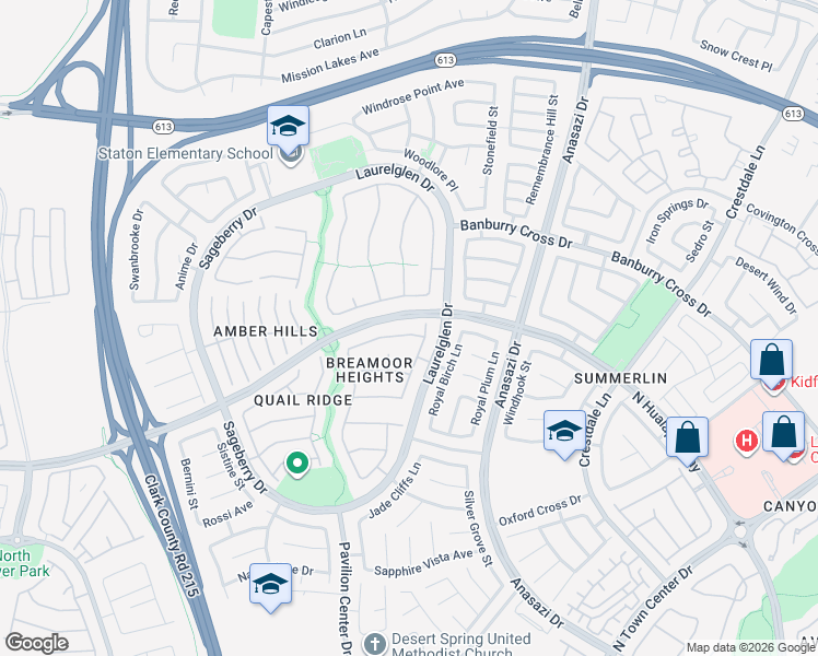 map of restaurants, bars, coffee shops, grocery stores, and more near 10717 Elm Ridge Avenue in Las Vegas