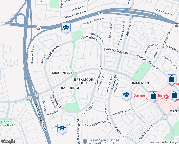 map of restaurants, bars, coffee shops, grocery stores, and more near 10717 Elm Ridge Avenue in Las Vegas