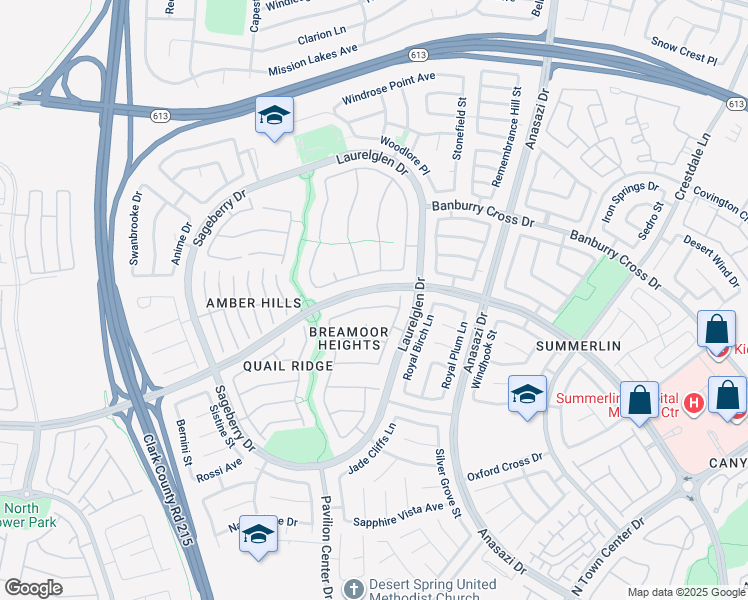 map of restaurants, bars, coffee shops, grocery stores, and more near 10728 Elm Ridge Avenue in Las Vegas