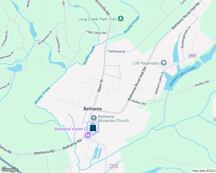 map of restaurants, bars, coffee shops, grocery stores, and more near 5642 Stoneman Place in Pfafftown