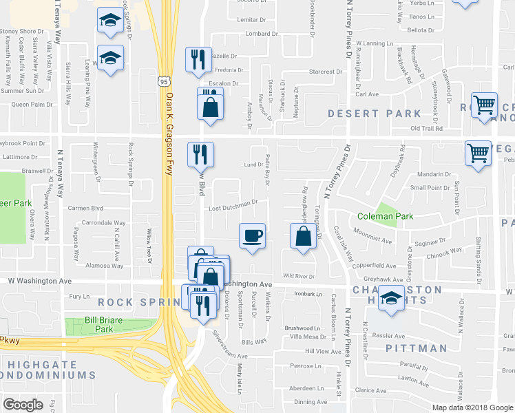 map of restaurants, bars, coffee shops, grocery stores, and more near 1240 Strike Jumper Court in Las Vegas