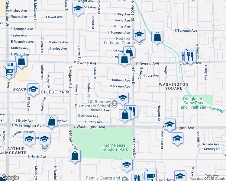 map of restaurants, bars, coffee shops, grocery stores, and more near 3309 Marionette Avenue in Las Vegas