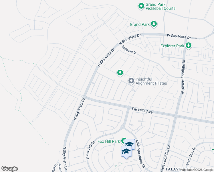 map of restaurants, bars, coffee shops, grocery stores, and more near 12350 Far Hills Avenue in Las Vegas