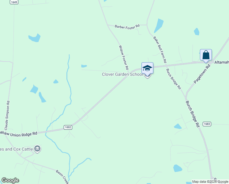 map of restaurants, bars, coffee shops, grocery stores, and more near 2670 Altamahaw Union Ridge Road in Burlington