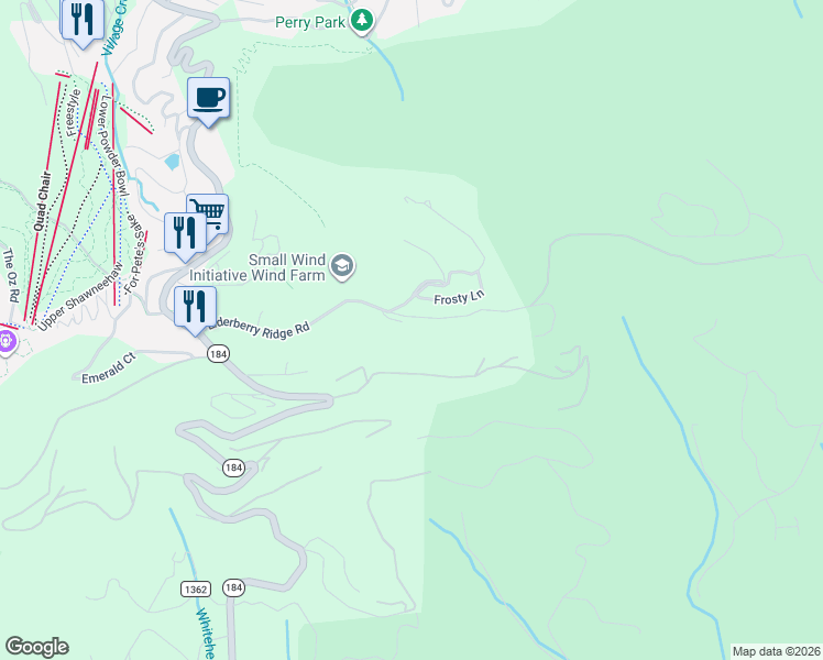 map of restaurants, bars, coffee shops, grocery stores, and more near 165 Fox Run Road in Beech Mountain
