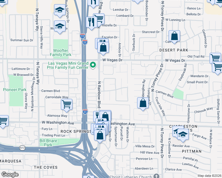 map of restaurants, bars, coffee shops, grocery stores, and more near 1228 Lucky Gold Court in Las Vegas