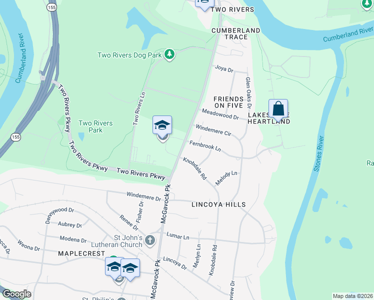 map of restaurants, bars, coffee shops, grocery stores, and more near 2904 Knobdale Road in Nashville