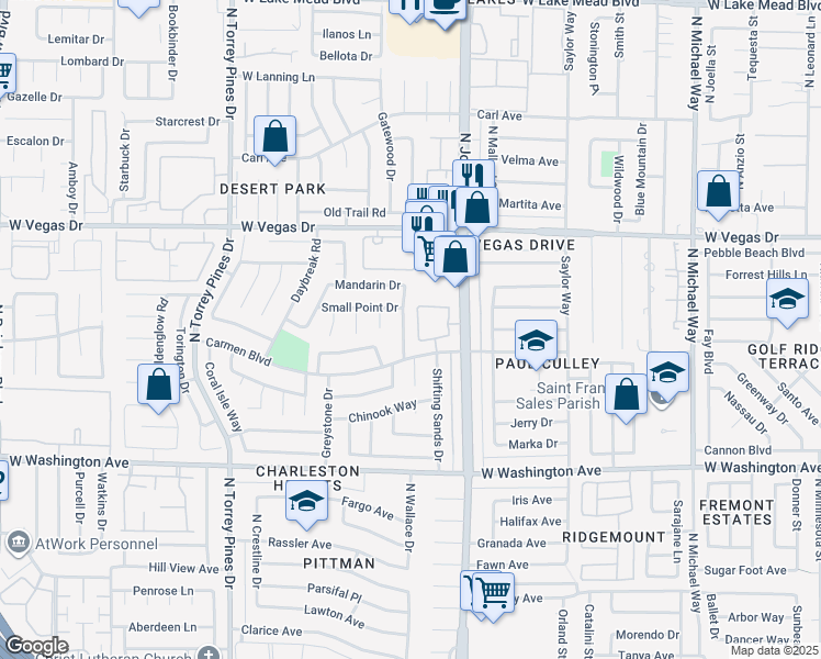map of restaurants, bars, coffee shops, grocery stores, and more near 1324 Sun Point Drive in Las Vegas