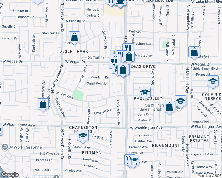 map of restaurants, bars, coffee shops, grocery stores, and more near 1324 Sun Point Drive in Las Vegas