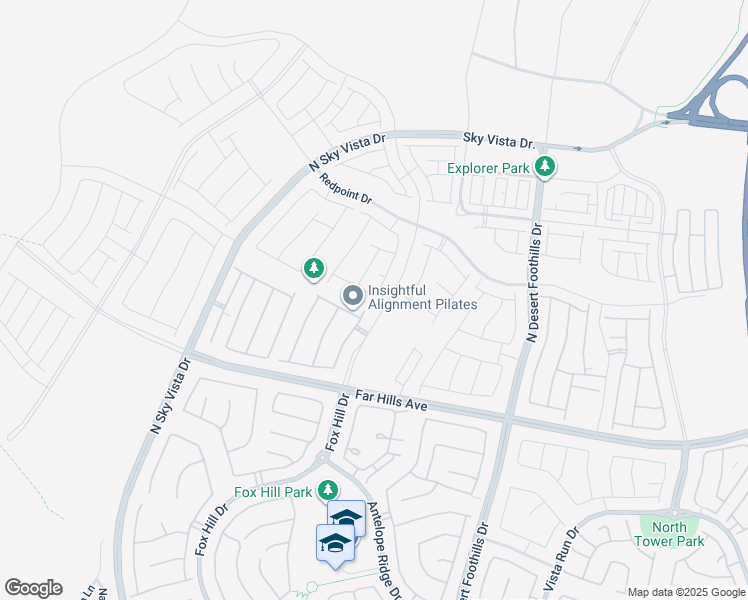 map of restaurants, bars, coffee shops, grocery stores, and more near 12350 Far Hills Avenue in Las Vegas