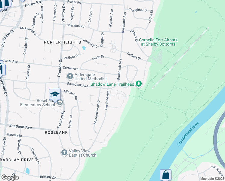 map of restaurants, bars, coffee shops, grocery stores, and more near 3000 Forest Wander Way in Nashville