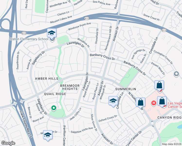map of restaurants, bars, coffee shops, grocery stores, and more near 1205 Woodmore Drive in Las Vegas