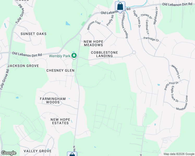 map of restaurants, bars, coffee shops, grocery stores, and more near 6303 North New Hope Road in Nashville
