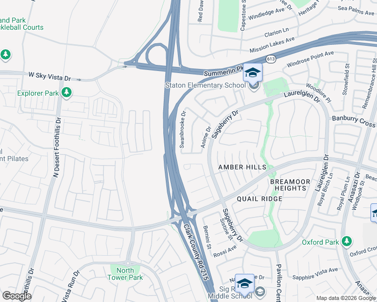 map of restaurants, bars, coffee shops, grocery stores, and more near 1201 Dream Bridge Drive in Las Vegas