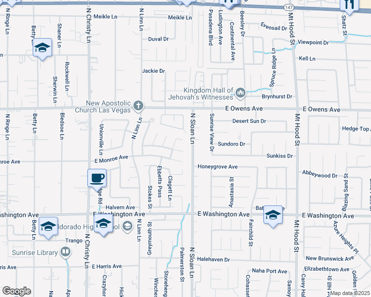 map of restaurants, bars, coffee shops, grocery stores, and more near 5882 Rio Tinto Way in Las Vegas