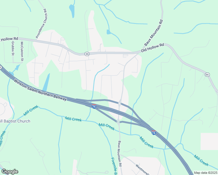 map of restaurants, bars, coffee shops, grocery stores, and more near 5088 Ozark Road in Winston-Salem
