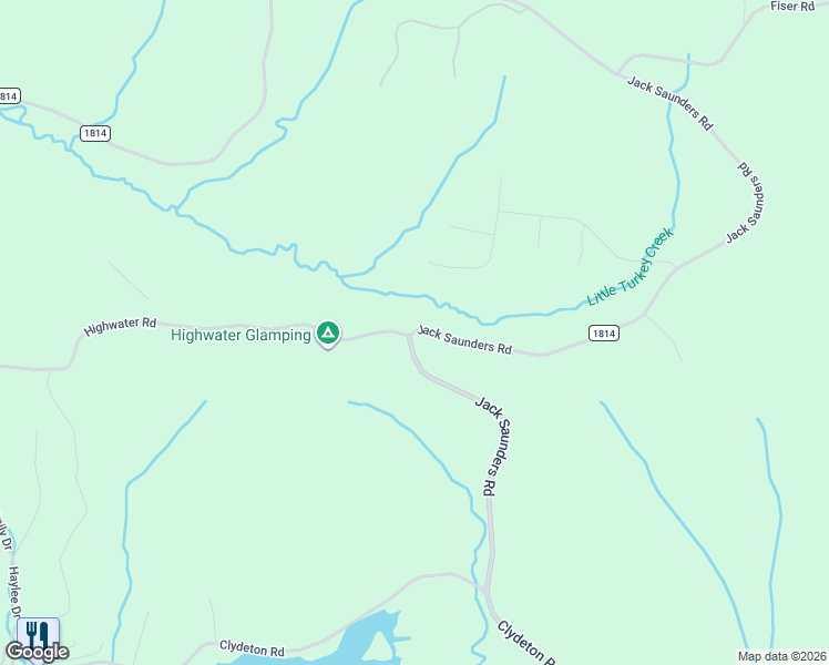 map of restaurants, bars, coffee shops, grocery stores, and more near County Highway 1814 in Humphreys County