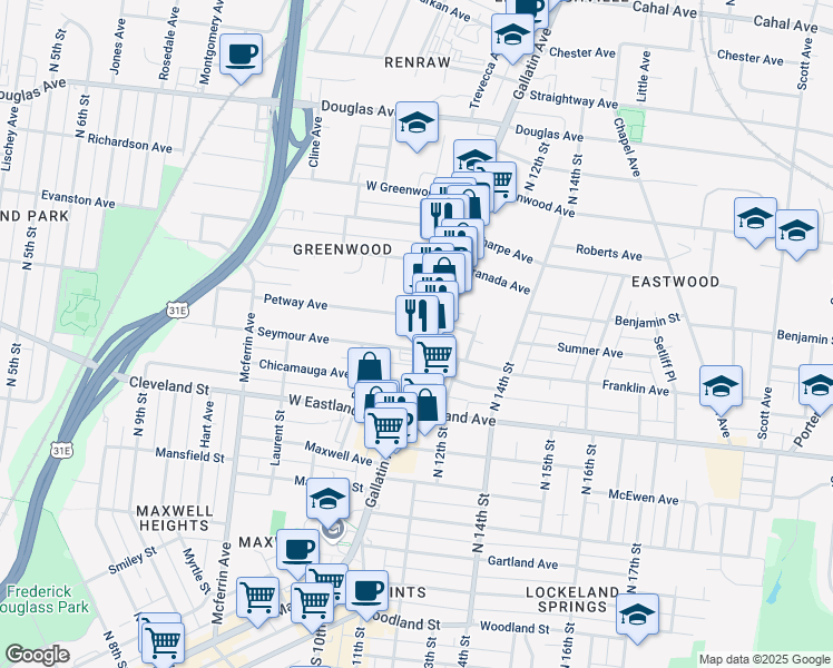 map of restaurants, bars, coffee shops, grocery stores, and more near 904 Gallatin Avenue in Nashville